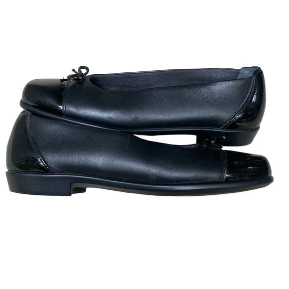 SAS Tripad Coco Ballet Flat Size 8 Black Leather Bow Academia Twee Y2K Comfort - Picture 16 of 16